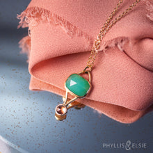 Load image into Gallery viewer, Tina 14K Chrysoprase and Sapphire Necklace