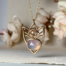 Load image into Gallery viewer, Faye 14k necklace with Lavender Quartz and Diamond