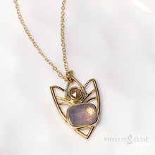 Load image into Gallery viewer, Faye 14k necklace with Lavender Quartz and Diamond