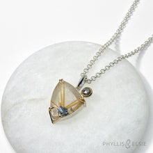 Load image into Gallery viewer, Talin Rutilated Quartz and Diamond Necklace
