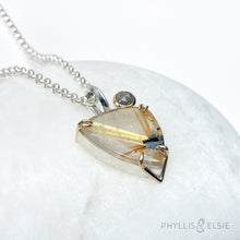 Load image into Gallery viewer, Talin Rutilated Quartz and Diamond Necklace