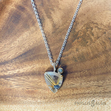 Load image into Gallery viewer, Talin Rutilated Quartz and Diamond Necklace