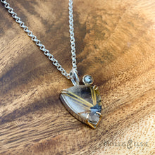 Load image into Gallery viewer, Talin Rutilated Quartz and Diamond Necklace
