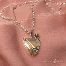 Load image into Gallery viewer, Talin Rutilated Quartz and Diamond Necklace