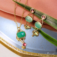 Load image into Gallery viewer, Tina 14K Chrysoprase and Sapphire Necklace