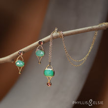 Load image into Gallery viewer, Tina 14K Chrysoprase and Sapphire Necklace