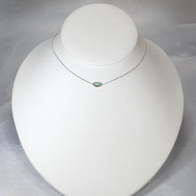 Load image into Gallery viewer, The Evie necklace brings the perfect tiny highlight to your look. The lovely mint-green rosecut Russian Emerald is nestled in a delicate diamond-cut sterling silver chain for extra sparkle.