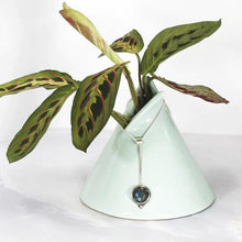 Load image into Gallery viewer, With its exceptional deep blue Labradorite, Taylor carries a mystical hint of midnight. Dangling from a wheat chain and accented by a thin silver band and tiny silver pebble, this necklace is delicate but eye-catching.