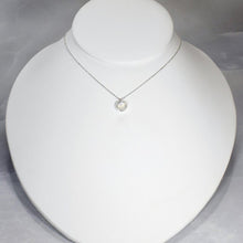 Load image into Gallery viewer, This 9mm Luna necklace features a beautiful round Rainbow Moonstone simply set in a smooth silver bezel. A simple oval chain completes the clean, classic look you will find yourself wearing over and over.