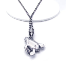 Load image into Gallery viewer, Handmade .925 Sterling silver Loggerhead Sea Turtle pendant on .925 Sterling wheat chain with a lobster clasp  We donate a portion of all WildWhere sales to support continuing wildlife conservation efforts!