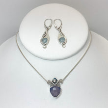 Load image into Gallery viewer, Fleur Lilac Chalcedony Necklace + custom earrings