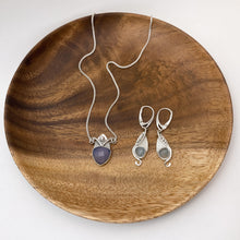 Load image into Gallery viewer, Fleur Lilac Chalcedony Necklace + custom earrings