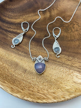 Load image into Gallery viewer, Fleur Lilac Chalcedony Necklace + custom earrings