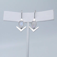 Load image into Gallery viewer, Chevron Moondrop Earrings

