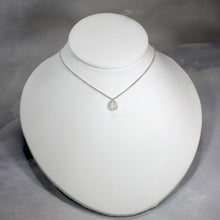 Load image into Gallery viewer, Simple and sweet, the Tess moonstone necklace is a jewel you will reach for over and over. A beautiful blue flash in the cloud-white stone set in a classic silver bezel adds the perfect touch of glam to this easy to wear necklace.
